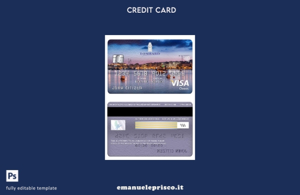modello di carta classico per visto Malta Lombard Bank in stile verificato